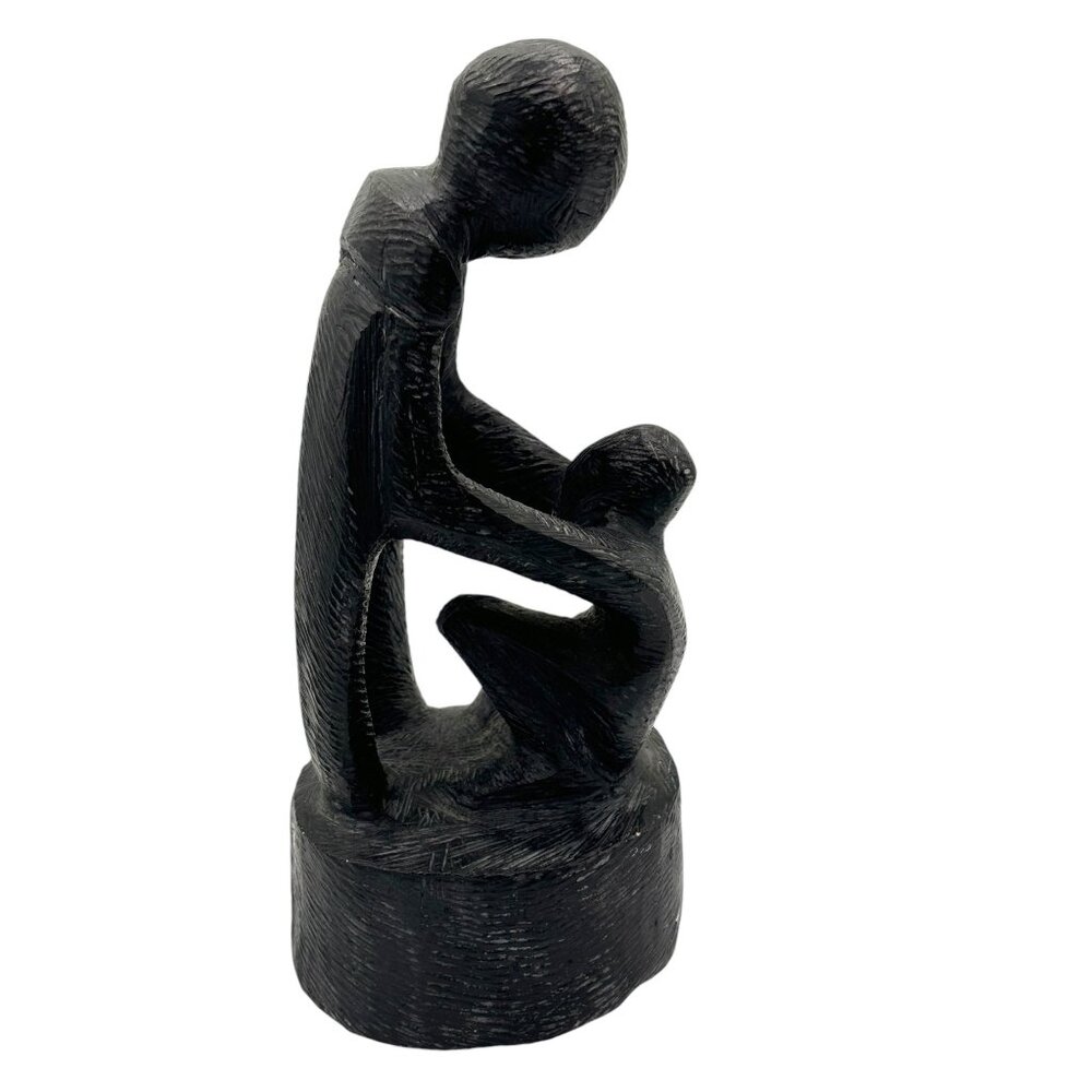 Vintage MCM Abstract Family Sculpture Carved Mid Century Modern 9.5" - Picture 5 of 15